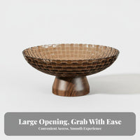 Elegant Design Pedestal Fruit Bowl Decorative Draining Fruit Basket with Stand Multi-Purpose High-Foot Candy Dish Easy to Clean for Coffee Table, Living Room, Party, Kitchen Counter