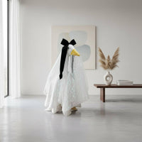 Porch Goose Costume Wedding Dress Presentable Goose Bride Set Party Ornamental Home Decoration for Yard, Halloween