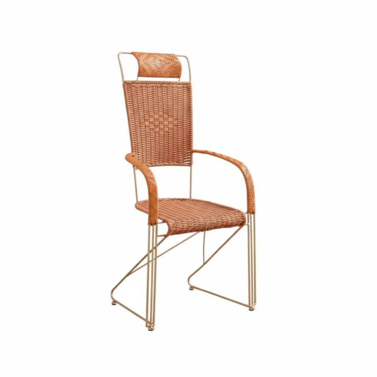 Bouncing Function Woven Cantilever Chair Ergonomic Backrest Outdoor Furniture Breathable Weave Patio Armchair Weather-Resistant for Office Workers, Homeowners, Design Enthusiasts