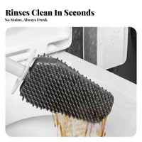 Wall Mounted Toilet Brush Set Soft Bristles Toilet Brush and Holder Set Drill Installation Washroom Accessory for Dorm, RV
