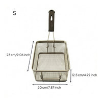 Long Handle Stainless Steel Fry Basket Perforated Wire Frying Basket Mesh-Style Kitchen Tool Multi-Purpose