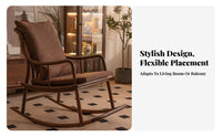 Durable Wood Construction Single-Person Wooden Rocking Chair traditional Design rocking chair Wide armrestrestrests Indoor Seating High Weight Capacity for Homeowners, Parents, Seniors, Living Room, Balcony, Sunroom, Bedroom