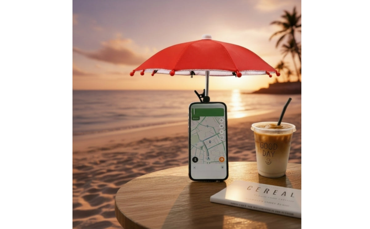 Phone Umbrella with Clip Clip-on Phone Umbrella Compact Cellphone for Commuters, Commuters, Outdoor, Travel