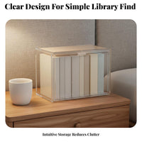 Space-Saving Adjustable Desktop Shelf Easy Assembly Stackable Book Case with Door Multi-Purpose Bookcase Large Capacity for Home Organizers, Office Workers, Homeowners, Study Room, Bedroom, Kitchen