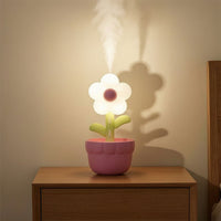 Flower-Shaped Humidifier Decorative Mist Maker Compact for Desk