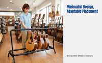 Multi-Guitar Stand, Metal Acoustic Electric Bass Holder, Instrument Display Rack for Studio, Shop