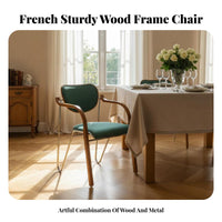 Wabi-Sabi aesthetic Curved Backrest Armchair Padded Seat Dining Chair Artistic Design Seating Furniture Minimalist for Interior Designers, Homeowners, Families, Kitchen, Study, Restaurant, Home Office