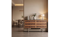 Storage Cabinet with Drawers Wood-Grain Dresser with Drawers Modern Dresser for Bedroom, Living Room, Entryway