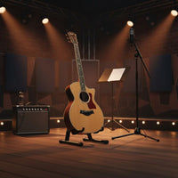 V-Shaped Guitar Stand Foldable Electric Guitar Floor Stand Cushioned Padding Portable Instrument Holder for Bassists, Artists