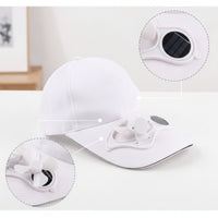 Adjustable Solar Powered Fan Hat Cotton Solar Fan Hat Detachable Protection for Promotions