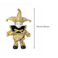 Gift Jester Figurine Polished Surface Clown Doll Statue Stable Base for Collectors, Shelf, Desk