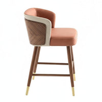 Nordic Design Bar Chair with Backrest Minimalist design & aesthetic Upholstered Bar Stool Footrest Included Seating Furniture Sturdy Frame for households, Adults, Kitchen Island, Cafe, Lounge, Dining Room