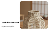 Woven Paper Rope Lampshade Handmade Paper Rope Lamp Shade Rattan Design Lamp Shade Easy Installation Chinese Design Lantern
