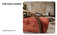 Artful Imperfection & aesthetic Arched support Armchair Minimalist Design Single Sofa Textured Upholstery emphasis Chair Soft padding for Interior Designers, Hotel Owners, Lounge Area, Living Room, perusing alcove, Home Office