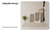 Creative Arch Design Arched Base Display Shelf Narrow Profile Console Table with Circle Base Easy to Clean Entryway Stand Solid Construction for Apartment Dwellers, Homeowners, Hallway, Living Room, Behind Sofa, Bedroom