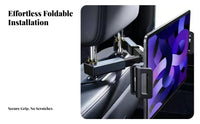 Car Headrest Tablet Mount Stable Support Car Rear Seat Tablet Holder Adjustable Headrest Mount 360° Rotation for Family, Travel