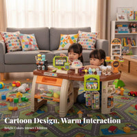 Kids Grocery Store Playset Lights and Sounds Toy Register Playset Working Product Identifier Supermarket Checkout Counter Toy for Playroom, Daycare