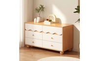 Cabinet with Six Drawers Wooden Storage Cabinet with Drawers Floor-Standing Drawer Chest for Living Room, Entryway