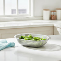 Stainless Steel Oval Colander Perforated Draining Basin Sturdy Mesh Colander for Kitchen, Meal Prep