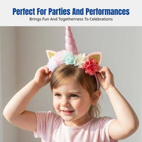 Kids Magical Horse Flower Headband, Festive Gathering, Handmade, Colorful, Stage Performance, Photo Prop