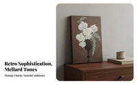Toasted-Brown Aesthetic Decorative Art Luxurious Floral Design Flower Painting High-Resolution Print Floral Wall Decor for Living Room