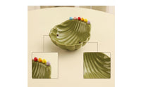 Bowl with Shell Shape Ribbed Shell Bowl with Forks Decorative for Hosts, Tabletop Display, Home Entertaining, Living Room