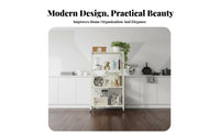 Foldable Storage Rack Space Saving Foldable Storage Shelf Heavy Duty Foldable Microwave Stand for Homeowners, Students