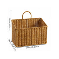 Wall-Mounted Storage Basket Decorative Wall-Mounted Hanging Basket Organizer Natural Long-Lasting for Kitchen, Bathroom