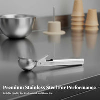 Ice Cream Dipper Heavy Duty Melon Baller Easy to Clean Stainless Steel Food Baller for Professionals, Culinary Artists, Restaurants, Cafes