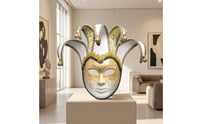 Clown Face Covering with Bells Intricate Full Facial Covering with Bells Eye Catching for Costume Parties, Theater Performances