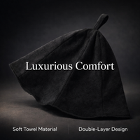 Sauna Hat for Women and Men with Double Layer Design for Steam Room, Reusable Polyester Terry Cloth Cap for Heat Protection