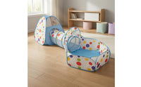 Foldable Kids Play Tent and Tunnel Set Mesh Play Tent Set Collapsible Crawl-Through Tunnel Polka Dot