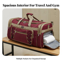 Wet Dry Separation Weekender Duffel Bag Multi-Pocket Weekender Travel Bag Long-Lasting Zippers for Men, Women, Weekend Trip
