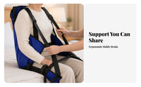 Long-Lasting Wheelchair Transfer Sling Pad Padded Lifting Sling with Handles Adjustable Transfer Sheet with Handles Quilted for Elderly, Caregivers, Home Care, Stairs