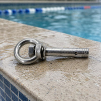 Pool Expansion Bolt with Eye Nut Loop Threaded Expansion Eyebolt for Fixed Installation