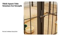 Reinforced Frame Indoor Dog Playpen Multiple Shape Configurations Folding Metal Pet Fence Walk-Through Door Metal Wire Pet Fence Tool-Effortless Assembly for Small Dogs, Young Dogs