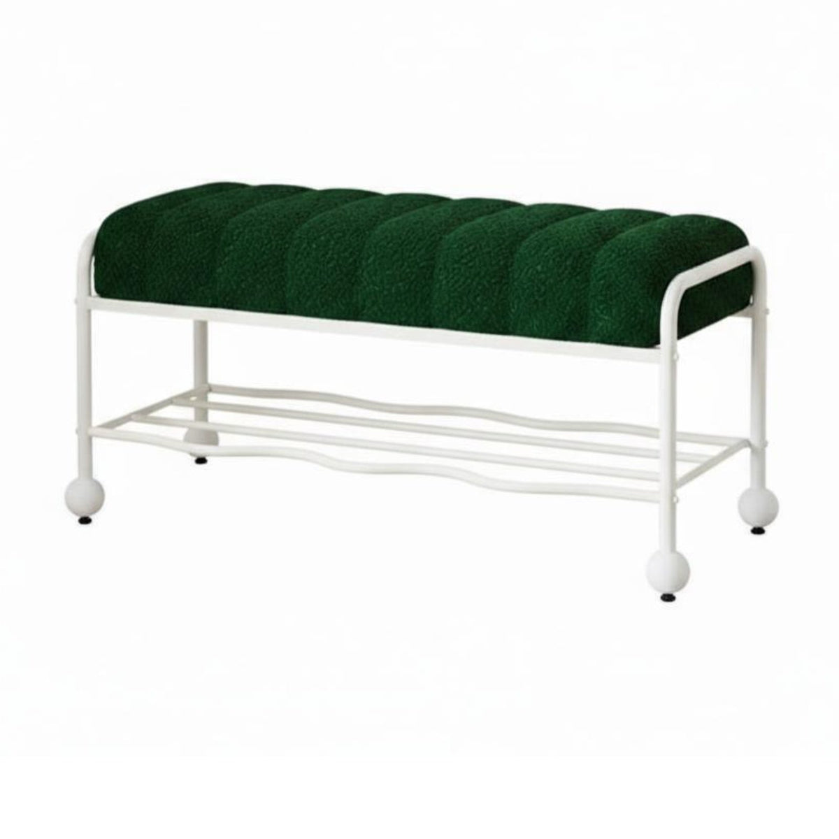 Multi-Functional Padded Shoe Rack Bench Creative Shape Curved Shoe Changing Stool Modern Design Entryway Seating Space-Saving for Boutique Owners, homeowners, Apartment Dwellers, Hallway, Retail shop, Mudroom, Living Room