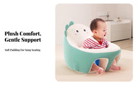 Ergonomic Design Soft Creature Sit-Me-up Non-Slip Bottom Dinosaur-Shaped Baby Lounger Skin-Friendly Infant Support Seat Easy to Clean for Infants, Toddlers, Parents, Playroom, Play Time, Living Room, Mealtime