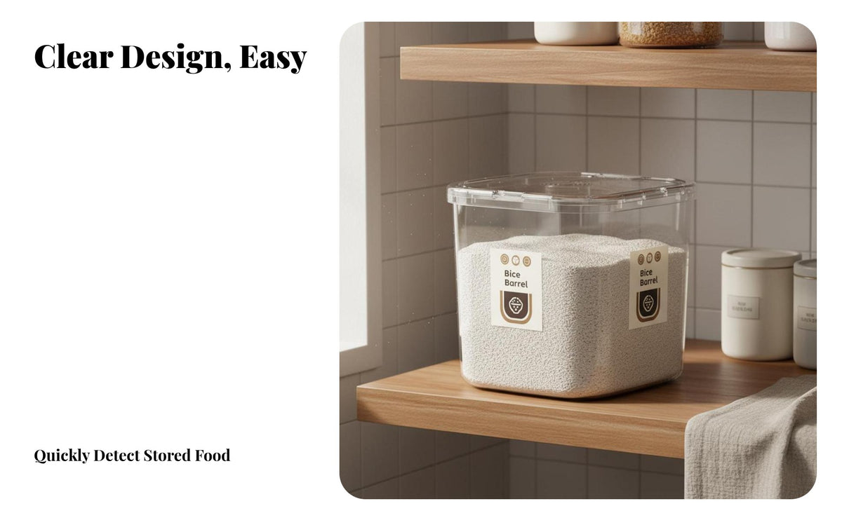 Large Capacity Rice Bucket Airtight Seal Rice Storage Container Humidity-Resistant Bulk Food Storage Container