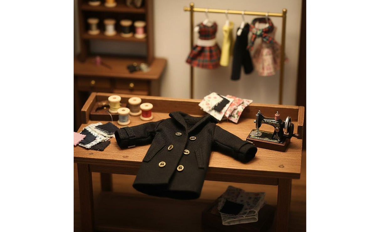 Detailed Craftsmanship OB11 Doll Overcoat Coat Double-Breasted Design BJD Doll Coat Handmade Toy Accessory Collectible for Hobbyists, Display