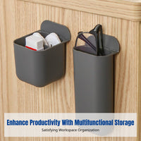 Adhesive Desktop Pen Holder, Multi-Functional Office Organizer, Minimalist Storage Tube, PP Material