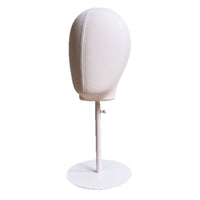 Mannequin Head with Metal Base Pin-Compatible Styling Head Stand textileCovered Hairpiece Stand for Hair Salons