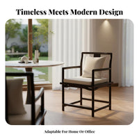 New Chinese design Unfinished Z-Shaped Armchair Modern Design Upholstered Dining Armchair sturdy Wood Legs Indoor Furniture DIY Finish for Interior Designers, Homeowners, Business Owners, Office, Living Room, Reception Area, Kitchen