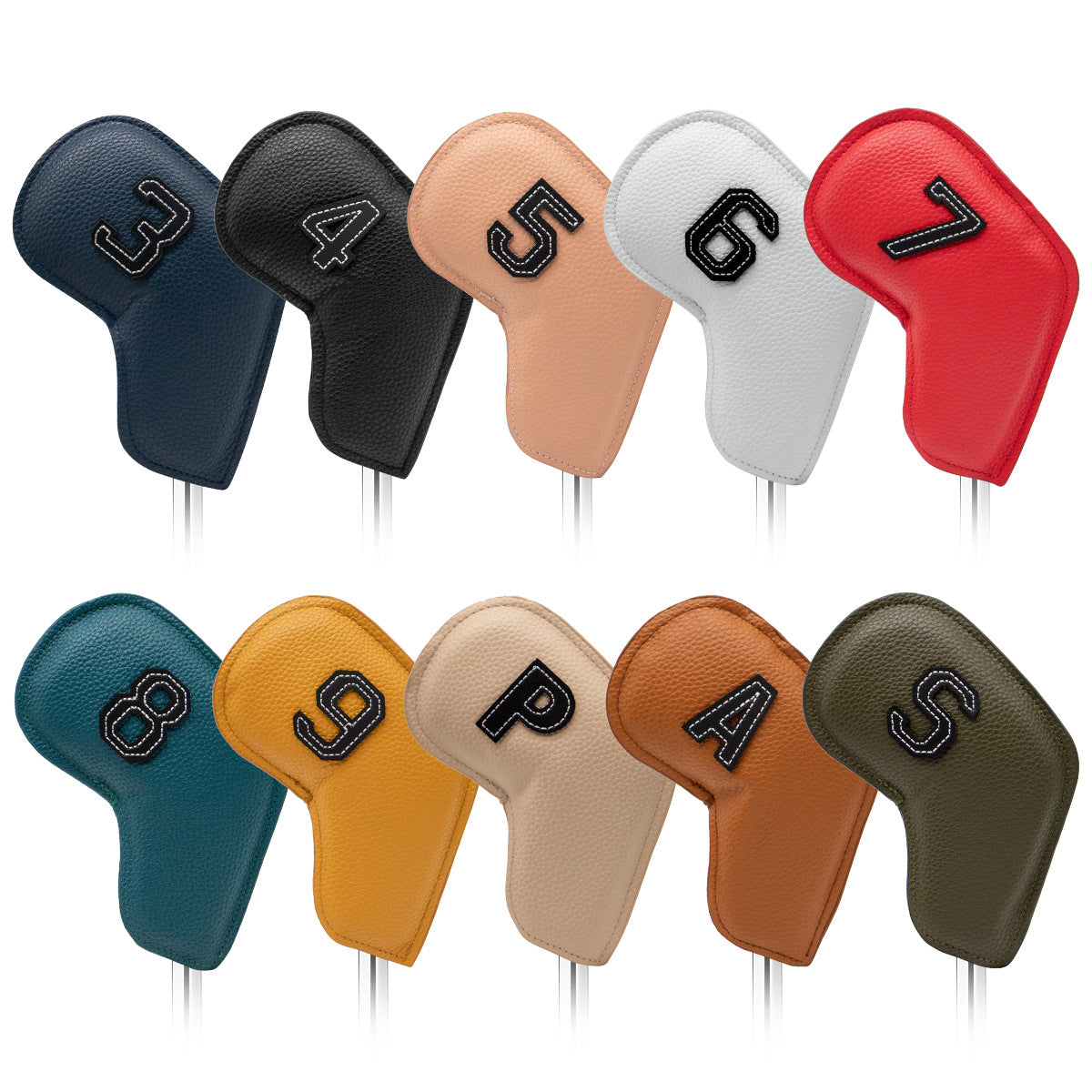 PU Golf Iron Headcover Set with Edge Stitching