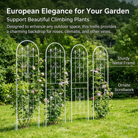 50cm Metal Garden Trellis, Decorative Plant Supports for Climbing Roses & Vines, European Artistic Welded Frame, No Installation Required