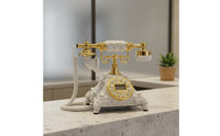 Ornate Vintage Button Phone Decorative Prop Desk Phone Eye-Catching for Collectors, Living Room, Office, Photo Studio