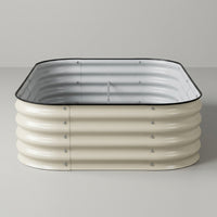Outdoor Plants in a Raised Planter for Your Flower Box, Oval Steel Planter and Garden Box for Raised Beds, Green American Style Flower Bed