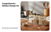 Luxury Design Seasoning Container Set Airtight Seal Condiment Jar Set Easy to Clean for Dining Table