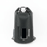 Wet Dry Separation Backpack Sturdy 500D Material Carbon Fiber Pattern Dry Bag Roll Top Waterproof Backpack for Rafting, Camping