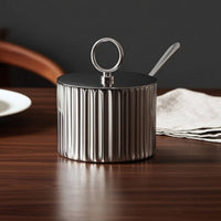 Seasoning Jar with Spoon Elegant Seasoning Cellar with Spoon Seasoning Pot with Lid Rust-Resistant Seasoning Cellar with Lid